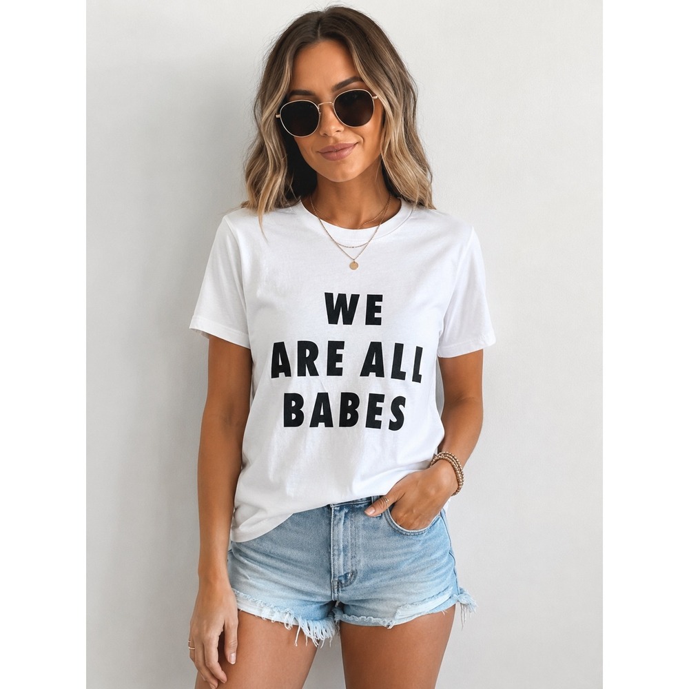 Brunette The Label We Are All Babes Graphic Tee White S/M 216097-R